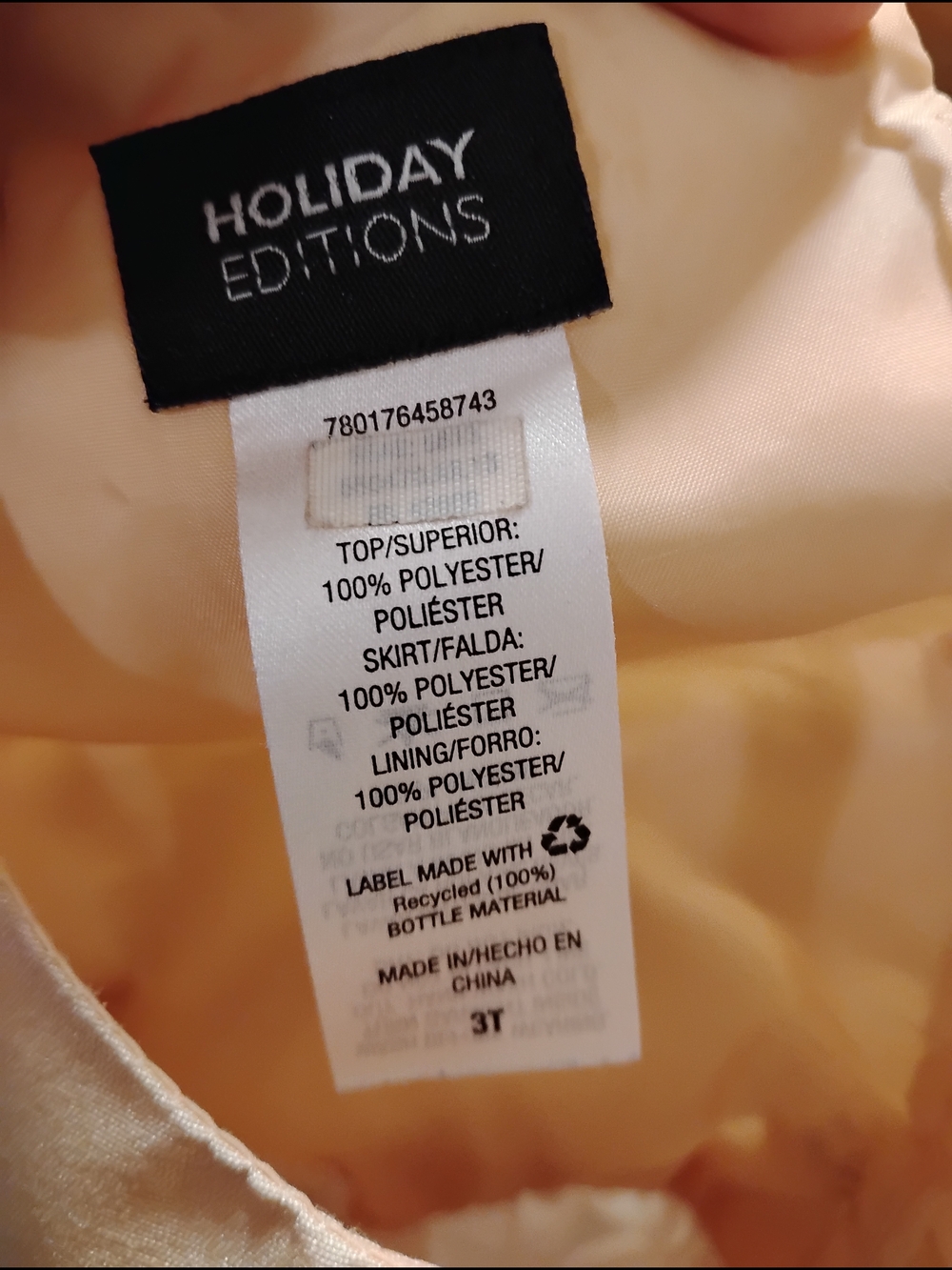 Holiday Editions Gold and White Sparkle Dress Size 3t - Picture 8 of 8